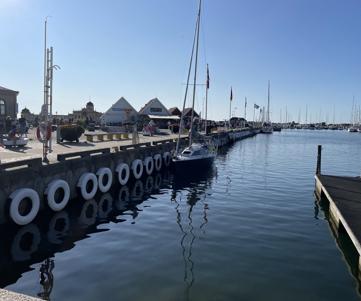 Varberg harbour boats and sea