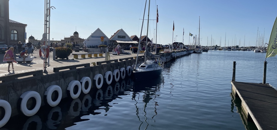 Varberg harbour boats and sea