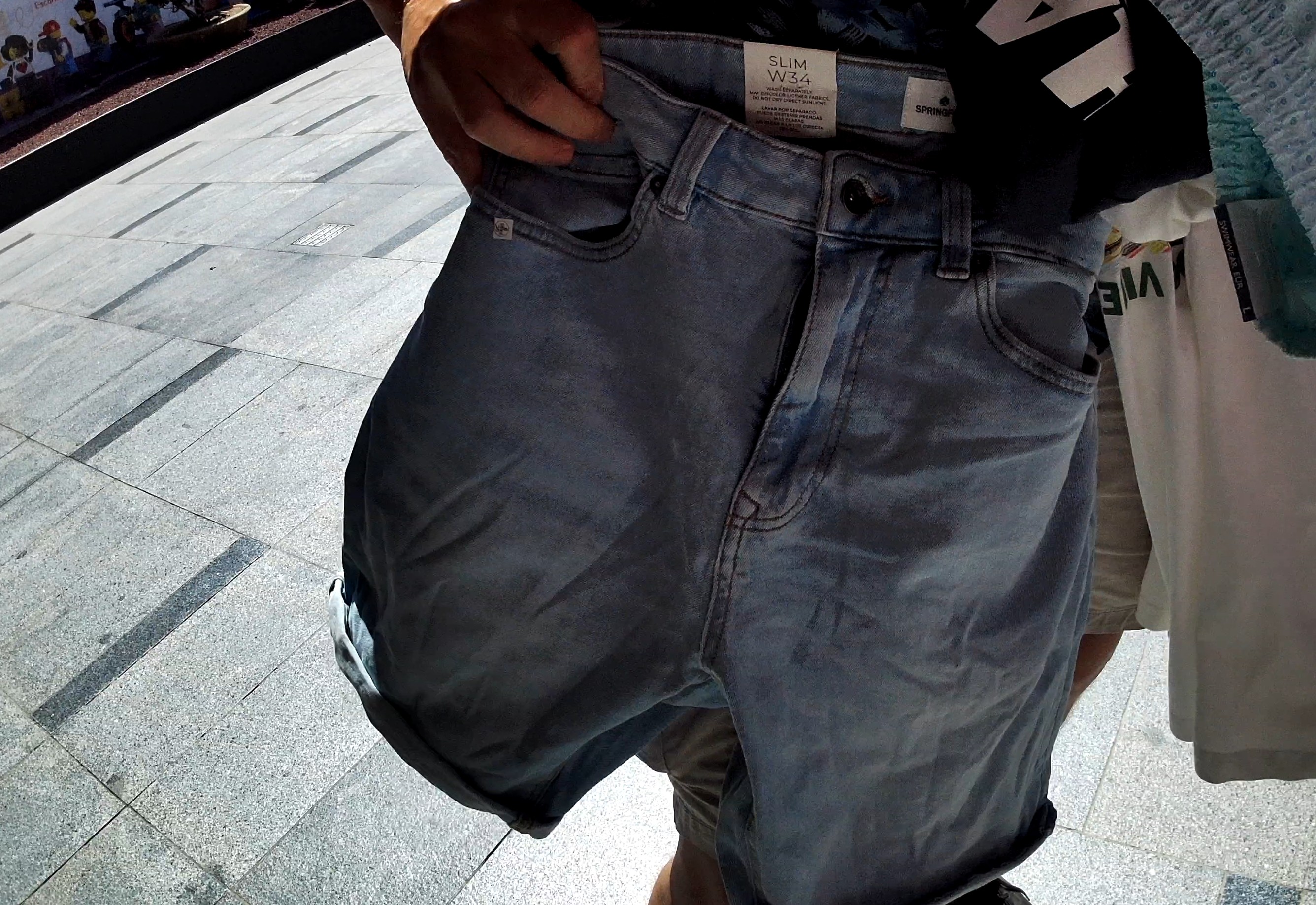 Springfield - Blue denim shorts