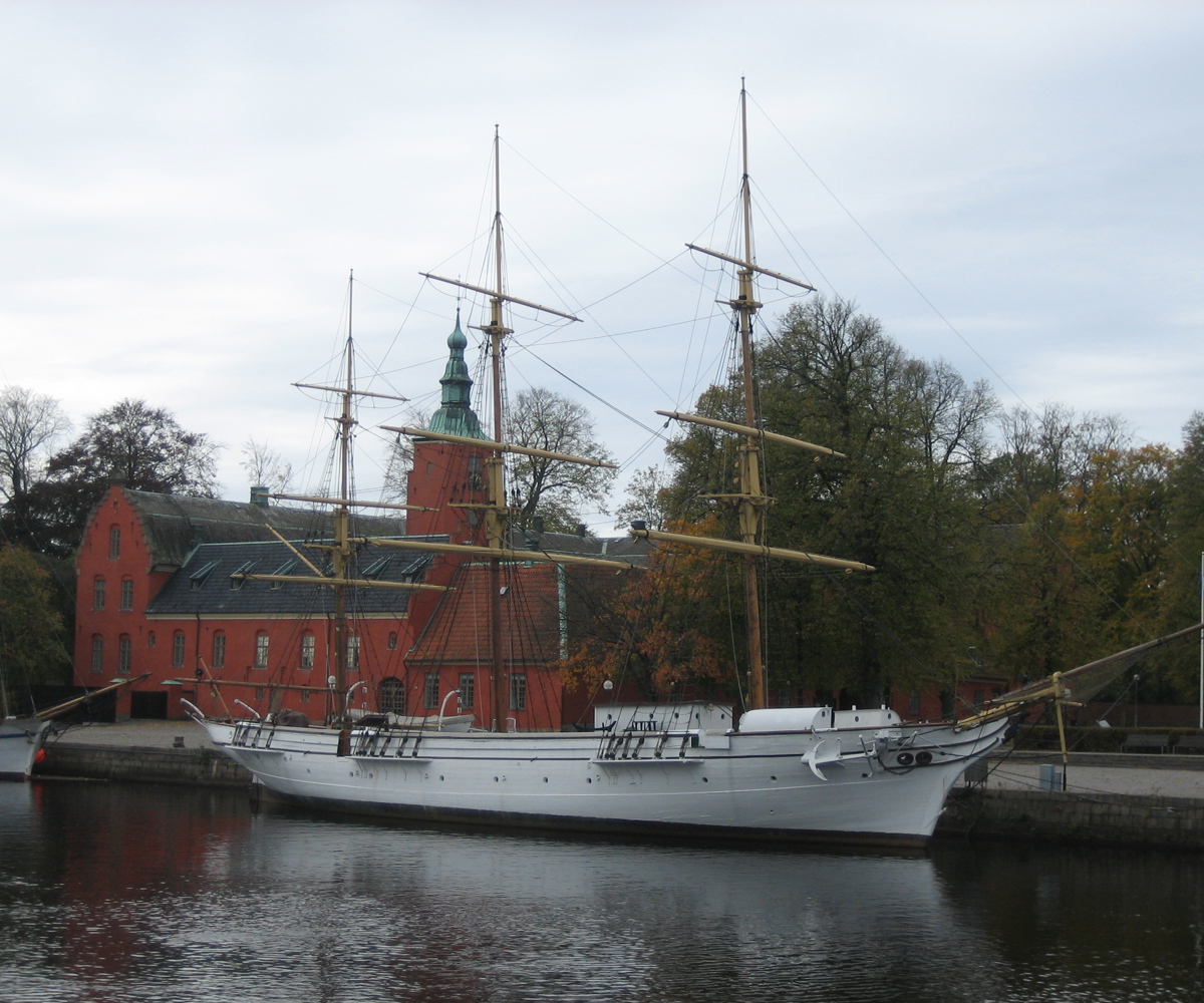 Halmstad harbor with the iconic Najaden in the background