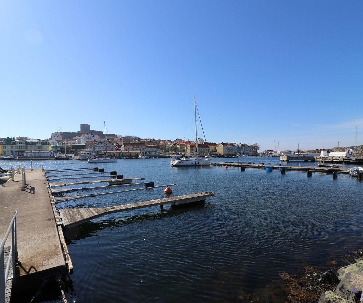 Marstrand harbor with sailboats and docks