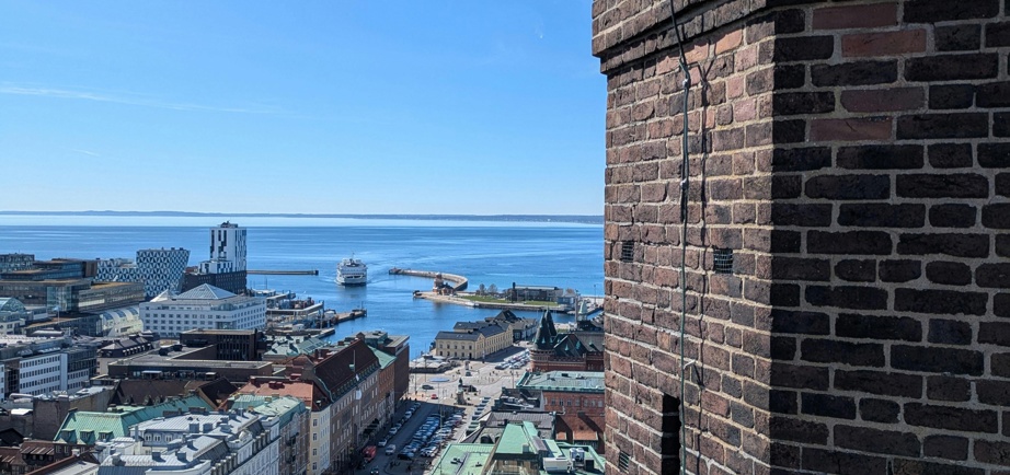 Helsingborg coastline and city view