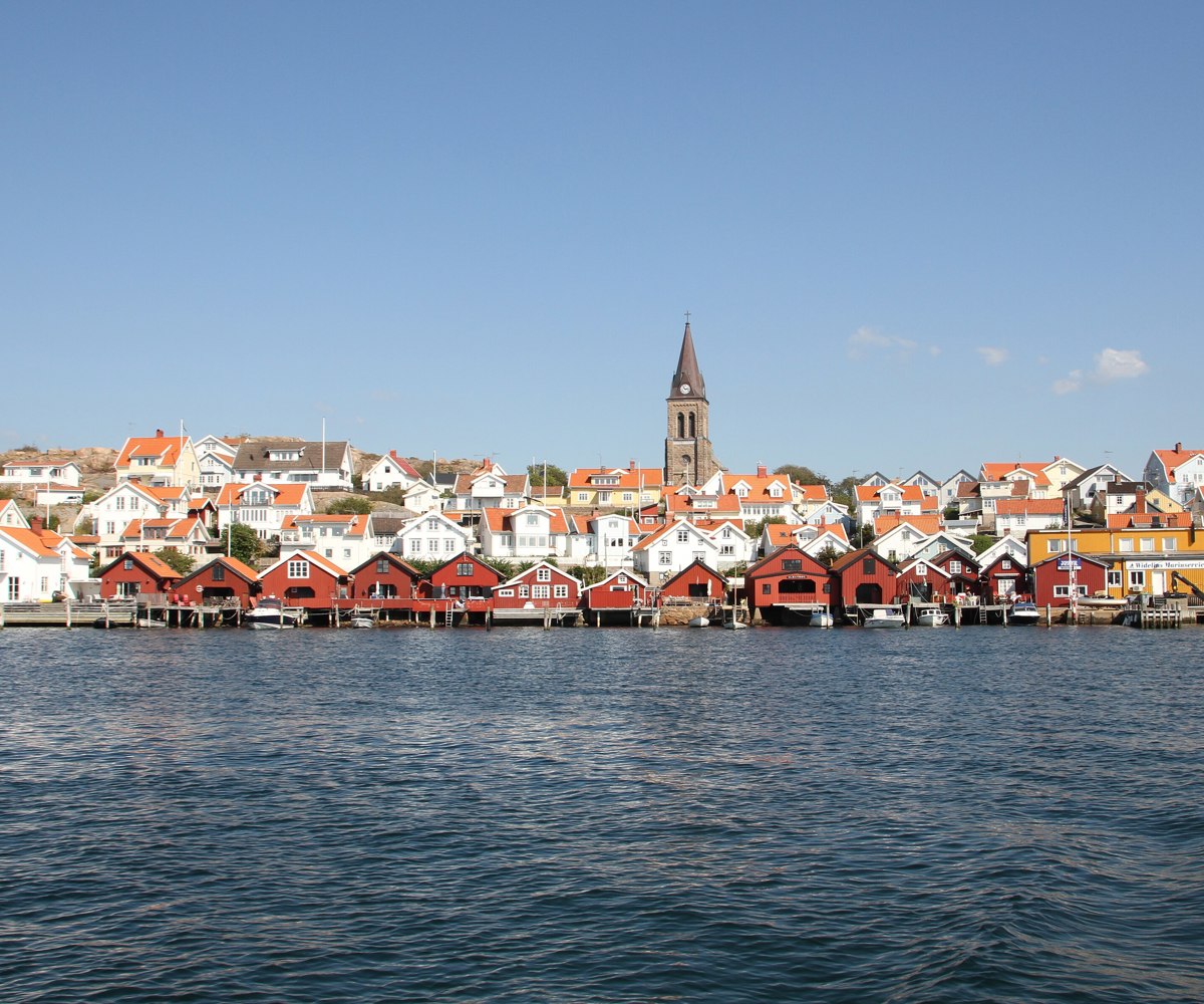 Fjällbacka harbor and colorful waterfront houses